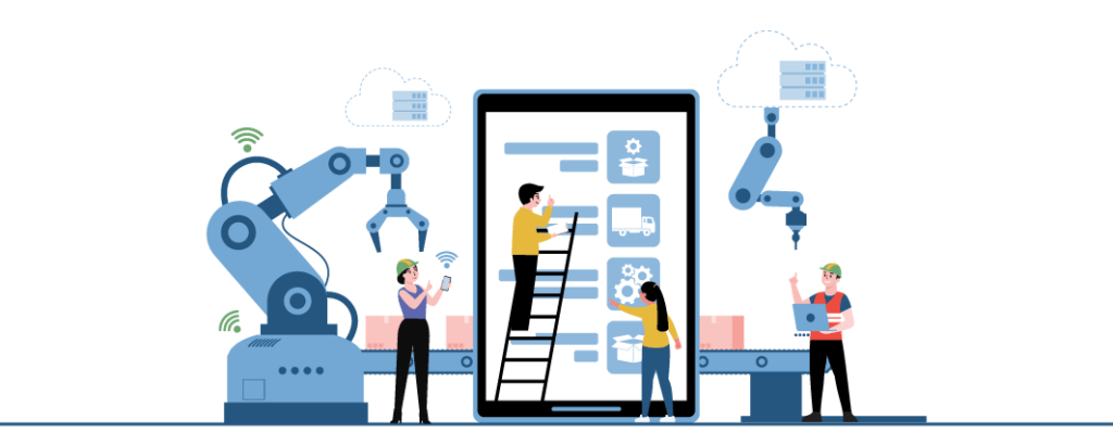 Illustration Of Industrial Ecommerce Sales Happening