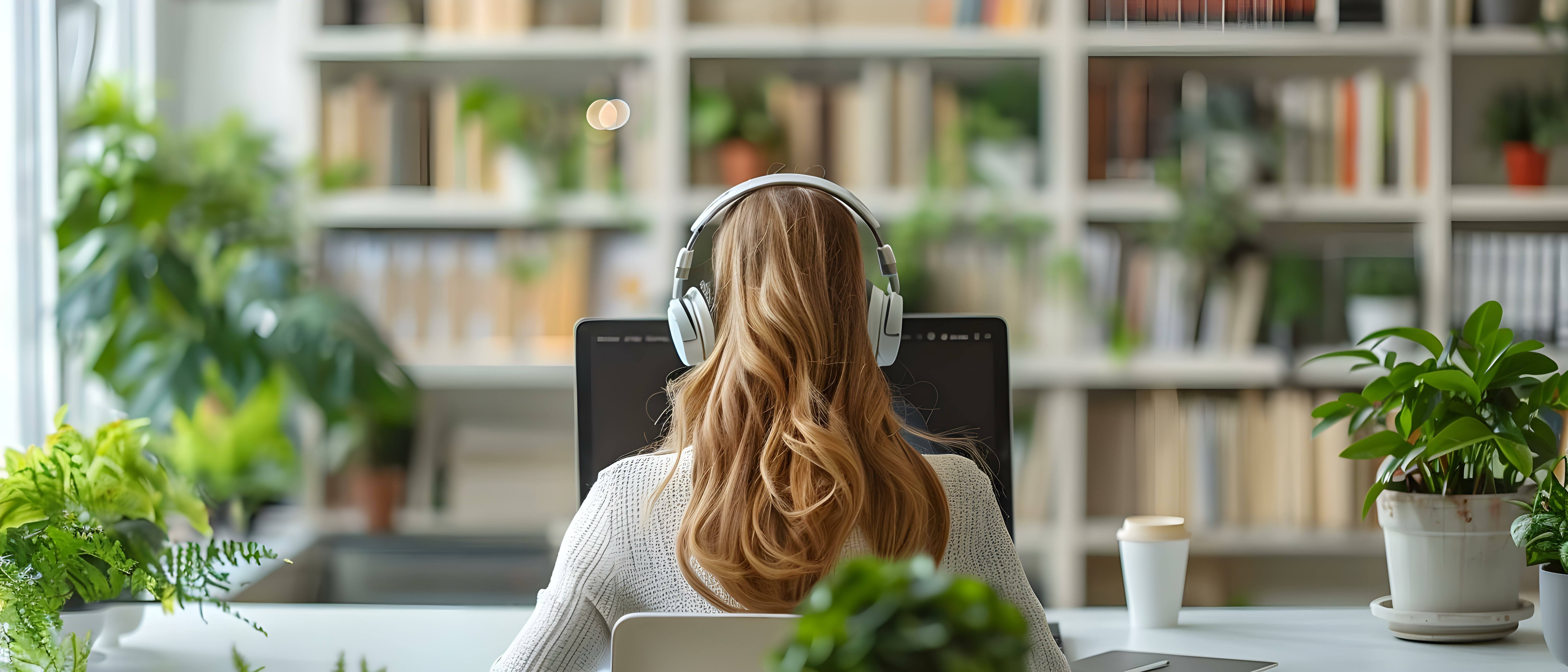 Podcast host recording an episode for listeners