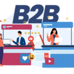 Illustration of a positive B2B event experience at a trade show