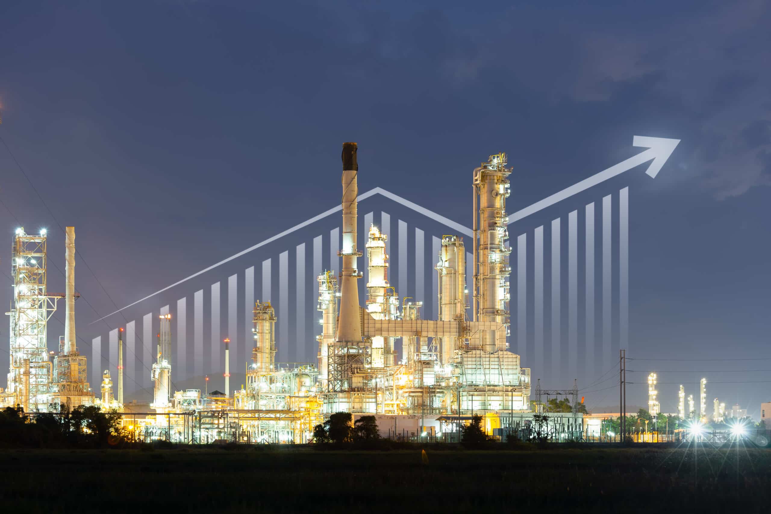 Arrow pointing upward for lead generation opportunities in the energy industry